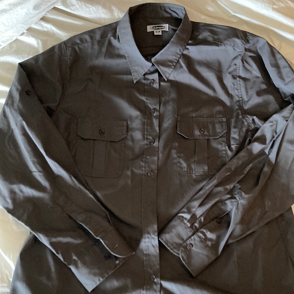 Edwards gray dress shirt size XL